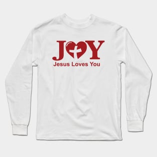 JOY - Jesus Loves You (Burgandy) Long Sleeve T-Shirt